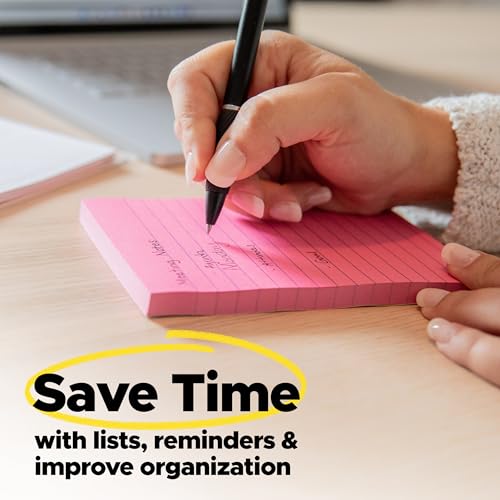 Post-it Super Sticky Notes, 3 x 3 in, Canary Yellow, 24 Pads, 90 Sheets/Pad