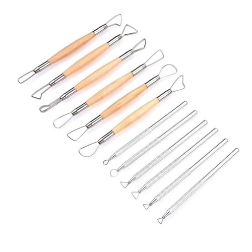 TXGJWRA Clay Tool Repair Kit 6-Piece Aluminum Rod Model Making Pen Flat Wire DIY Clay Clay Carving Scraper (D 6 Pcs)