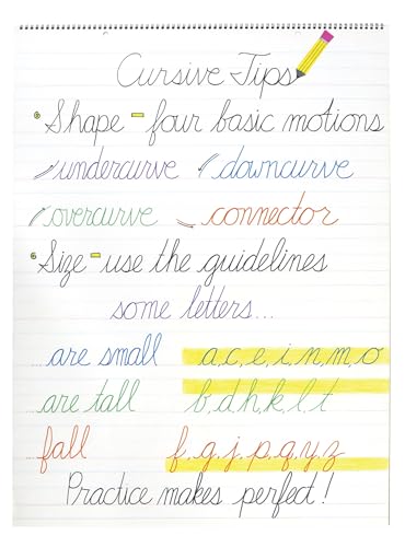 D'Nealian Chart Tablet, 24"X32", Cursive, 25 Sheets