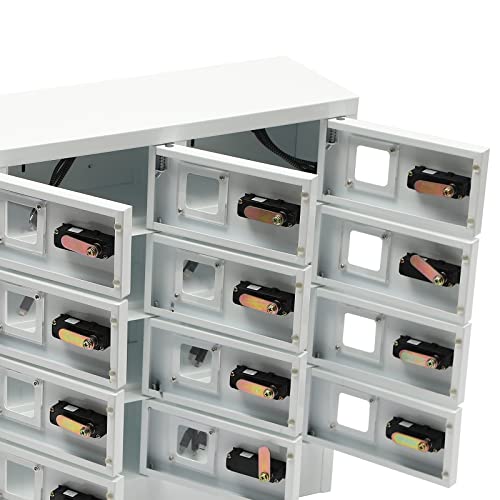 GSHIOIO 12-Slot Cell Phone Locker Charging Station Cold Rolled Steel Storage Station Lockers for Classroom with QC3.0 Fast Charging, Combination & Key Locks for Schools Office Gyms