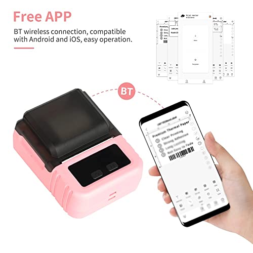 HBCDAAQ Thermal Printer Handheld Label Printer Support 20-50mm Paper Width Multiple Language Print Use with APP(D)