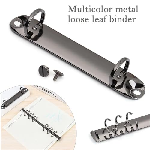 A6 Binder Rings 10pcs Metal Loose-Leaf File Folder Ring Binder Notebook Binding Hoops Clip for Notebook(A7-Silver)
