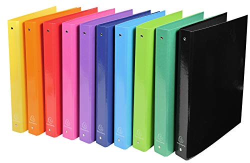 Exacompta Iderama Ring Binder, A4, 40 mm Spine, 4 Rings - Assorted Colours, Pack of 10