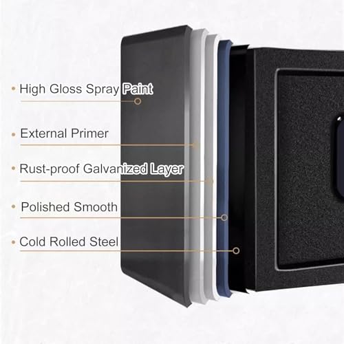 XRRJFYH 1.0 Cuft Security Box Digital Safe Small Safe Box with Key Safebox for Hotel, Office, Home