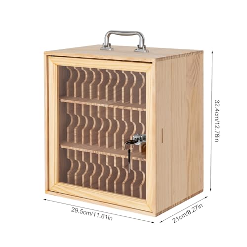 Apexonix Cell Phone Storage Holder Wooden Cell Phone Locker Storage Cabinet Classroom Pocket Chart for Office onference Rooms (36 Slots)