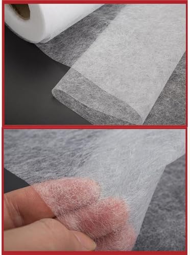 UWYTGF Hot Melt Film Adhesives,Tufting Back Cover Ironing Film in 23G/㎡,Hot-Pressed Film,Tufting Double-Sided Adhesive Lining,Non-Woven Fabric with DIY Carpet Base Cloth Bonding Wash,PA Film-1.5m*10m