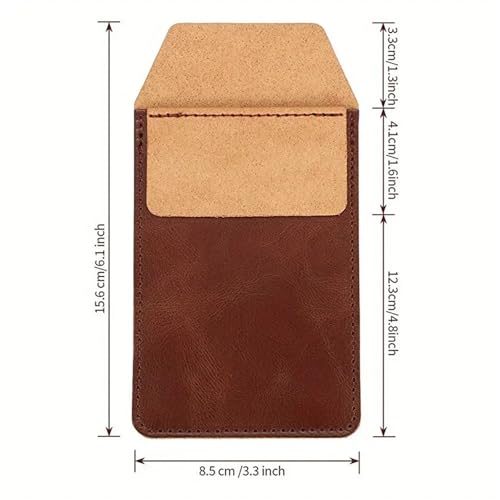 KaiYeA Pocket Protector 6pcs Pocket Protector Leather Pen Pouch Holder Organizer Handmade Pencil Pocket Holder for Lab Coat Shirt Note School Office For Shirts Pants Lab Coats Nurses(Black)