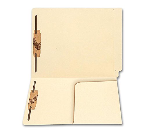 ABC Deluxe Half Pocket Manila File Folder, 2 Fastener, 9 1/2 x 12 1/4-100 Pack