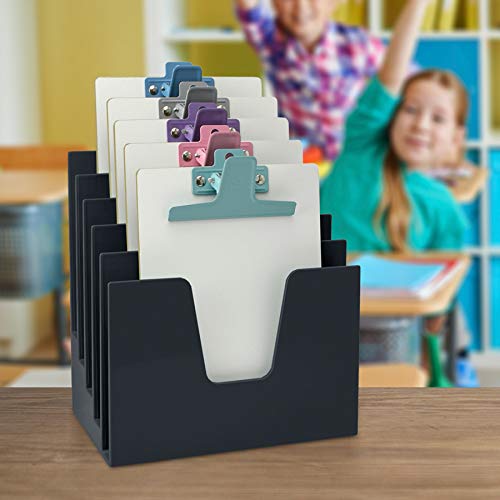 Acrimet 5 Section Incline File Sorter Organizer, Desktop Mail Holder, Black