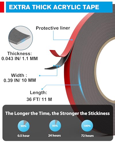 Double Sided Tape Heavy Duty Mounting Tape,TESA Adhesive,36ft x0.39in,2Pack