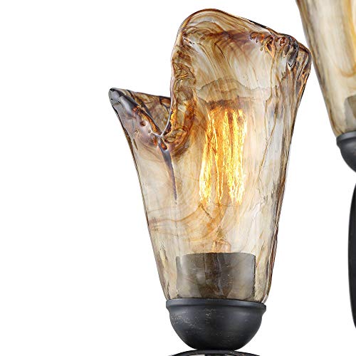 Gardena 65 1/2" Tall Amber Glass 3-Light Tree Floor Lamp
