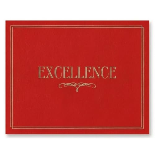 PaperDirect Excellence Certificate Jackets, 9 Inches x 12 Inches Folded, Red with Gold Foil, Certificate Cover for School, Work, Diplomas, Graduation & Awards, Certificate Holder, 50 Count