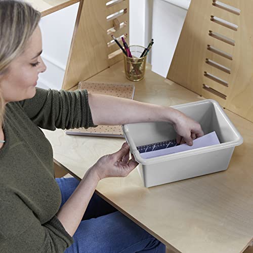 ECR4Kids Scoop Front Storage Bin, Multipurpose Organization, Contemporary, 20-Piece