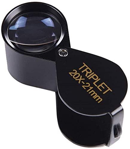 EUQKKWLOY Magnifying Glasses High Magnifying Glass 20X All-Metal -Reading Magnifier for Reading Crafts Repair Magnifier,Silver