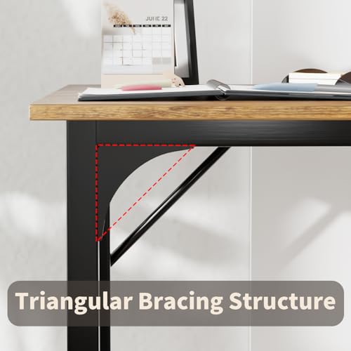 PayLessHere | 47 Inch Computer Desk | Brown | Sturdy Office Desk