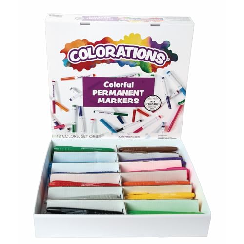 Colorations Permanent Marker Classroom Value Pack - 84 Pieces