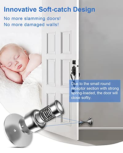 Magnetic Door Stop Stainless Steel ZUONAI 2 Pack Magnetic Door Stopper Heavy Duty Magnetic Door Holder Sticking Outdoor Magnetic Floor Door Stop Strong Magnet Door Stoppers for Walls and Floor
