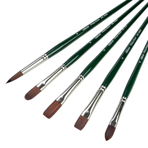 Silver Brush Limited Ruby Satin Size 6 Variety Oil Paintbrush Set, 5pc