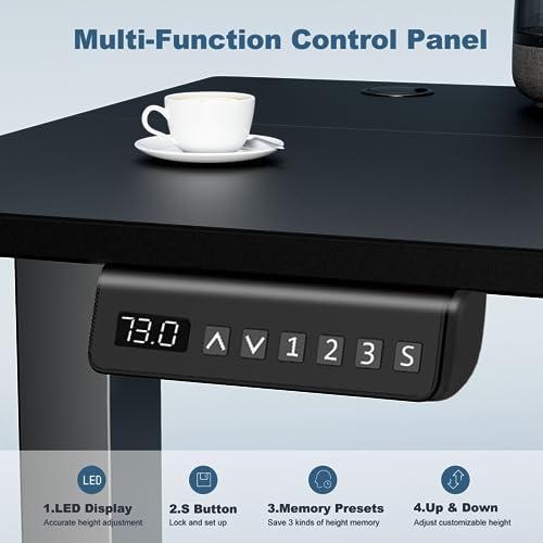 DUMOS 40 Inch Electric Standing Desk, Memory Adjustable Home Office Desk