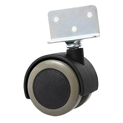 MXXADHPL 4 Pcs No Noise 1.5 Inch Polyurethane Swivel Casters with L-Shaped Mounting Plates Ideal for Furniture Flower Stands Baby Beds and Shelves -and Smooth Mobility