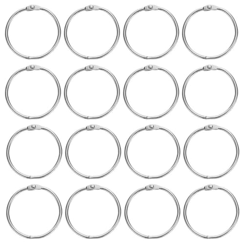 100pcs Loose Leaf Binder Rings Smooth Metal Key Rings Mini Clips Silver