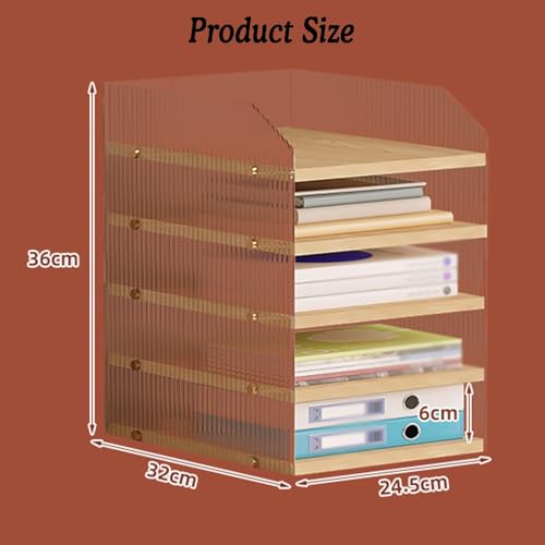 File Classification Organizer, Desktop File Organizer, 3/4/5-Layer Paper Sorter, Desktop Student Bookshelf, Paper Locker for Home, Classroom, Office, School(5tier)