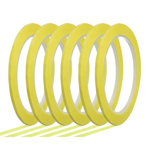 Whiteboard Marking Tape 24 Rolls 216.5Feet Whiteboard Tape Thin Board Marking Tape Lines Pinstripe Dry Erase Art Tape Graphic Chart Grid 1/8 Inch(Yellow)