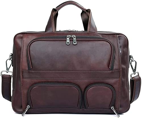 Marycan Messenger Bag, Mens Genuine Leather Laptop Briefcase Shoulder Bag Messenger Handbag Crossbody Business Computer Case Satchel School Rucksack 17 inches Laptop Bag