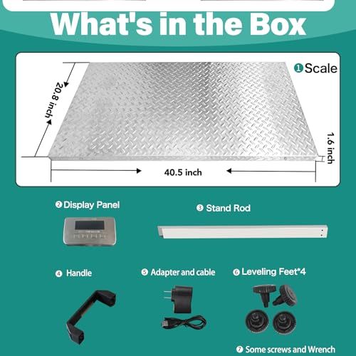 Wixeeua Upgraded 1100lb Livestock Scale, 40"x20", Non-Slip Surface