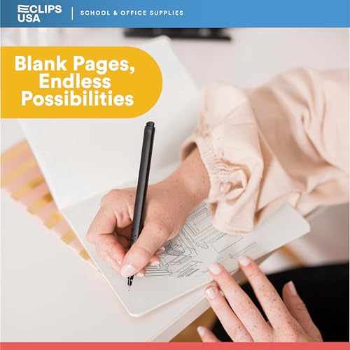 E-CLIPS USA Composition Notebooks Unruled Composition Notebook Hard Cover Marble Composition Notebook 100 sheets 9.75″ x 7.25″ (48)