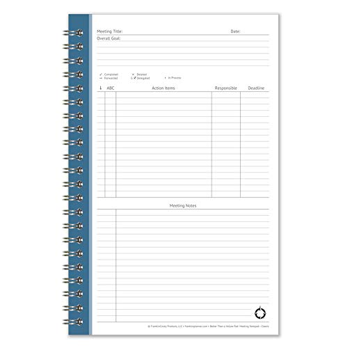 FranklinCovey - Better Than a Yellow Pad - Meeting Notes | Lined Pages for to Record Goals, Actions, Assignments, & More (Classic, Package of 2)