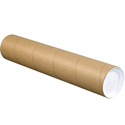 Tape Logic TLP4036K Mailing Tubes with Caps, 4" x 36", Kraft (Pack of 15)