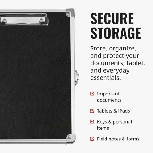 Vaultz Locking Storage Clipboard with Key Lock, Pack of 3, Black
