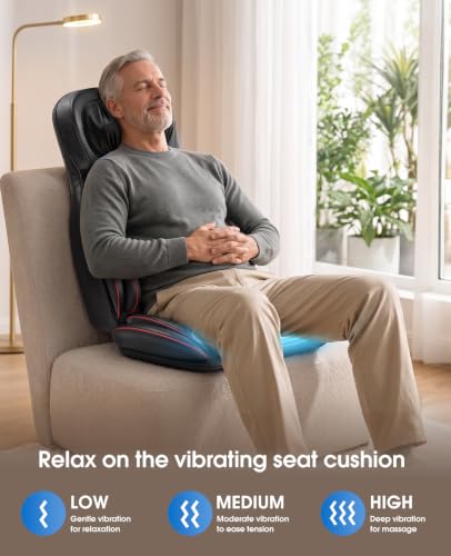 Shiatsu Neck and Back Massager Seat Cushion with Air Compression for Chair