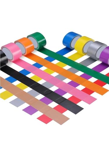 Xuanqiu Whiteboard Tape 4Pcs Multicolor DIY Decoration Color Cloth Base Tape Duct Carpet Floor Waterproof Tapes High Viscosity Adhesive(White)