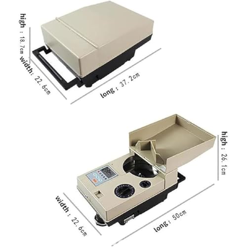 GYQSSD Electronic Coin Counter Sorter, 1200Pcs/Min High Speed Coin Money Counter for 15mm~34mm Coins, Coin Sorting Machine for Business Bank Shop Restaurant