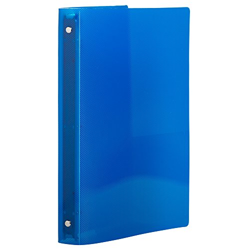 JAM PAPER Plastic 0.75 inch Binders - Blue 3 Ring Binder - Bulk 36/Pack