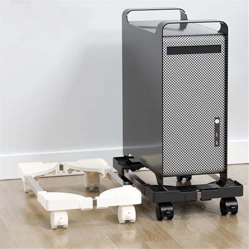 VHDY85KA Office Floor PC Tower Stand Cart, Mobile Adjustable CPU Holder with Rolling Caster Wheels, PC Riser fit Most PC Case Accessories(Black)