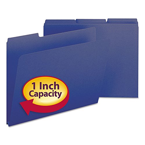 Smead 21541 - Recycled Folders, One Inch Expansion, 1/3 Top Tab, Letter, Dark Blue, 25/Box-SMD21541