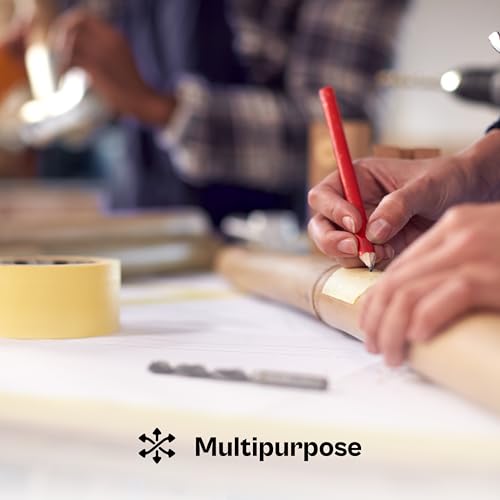 PSBM White General Purpose Masking Tape, 16 Rolls, 4.3 Mil Thick, 2.83 Inch Wide, 60 Yards Per Roll, Total 960 Yards, for Painting, Crafting, School Stationery, Arts & Home Use
