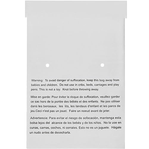 EcoSwift - 9” X 12” (2500 Count) Self Seal Clear Poly Bags with Suffocation Warning for Packaging, Shipping - Permanent Adhesive