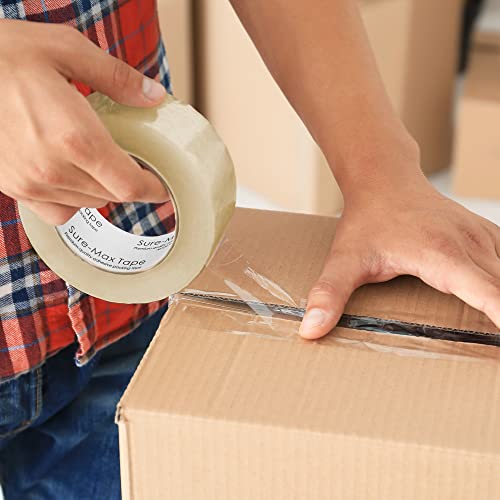 Sure-Max Premium Carton Packing Tape 1.8 mil 330 Feet (110 Yards) - Clear - 1 Case (36 Rolls Total)
