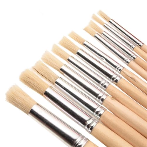 KKIUUUYTGT Bristle Round Oil Paintbrush Art Supplies Gouache Acrylic