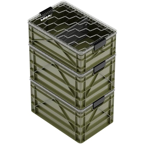 SIDIO Starter Pack, HD Stackable Storage Bins with Lids & Dividers, Green