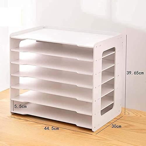 ofvhreq RKNHXAJ Extra Large A3 Paper Storage Unit for Office and School White Desk Folder Shelf Desk Stationery Tray File Magazine Rack (a)