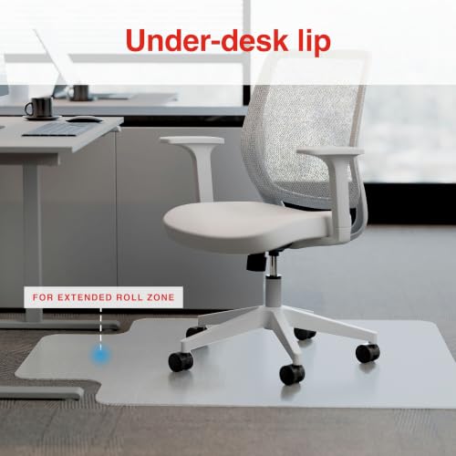 Staples Office Chair Mat with Lip, Flat-Pile Carpet, 45" x 53"