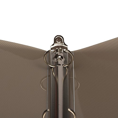 JAM PAPER Plastic 0.75 inch Binders - Smoke Grey 3 Ring Binder - Bulk 36/Pack