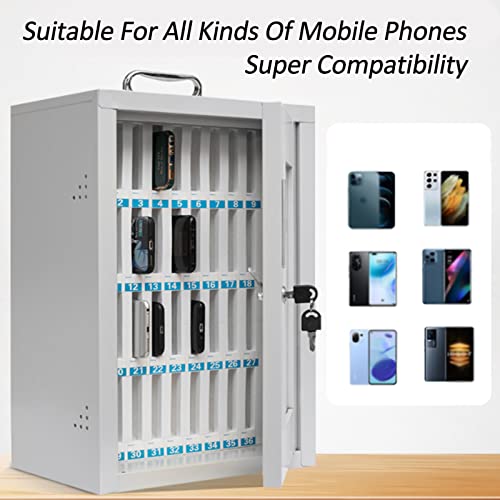 SDdPulse Transparent Lockable Cell Phone Safe Deposit Box - 48 Slots Portable Storage Locker for Phones Hand-Carried for Events & Gatherings,60slots