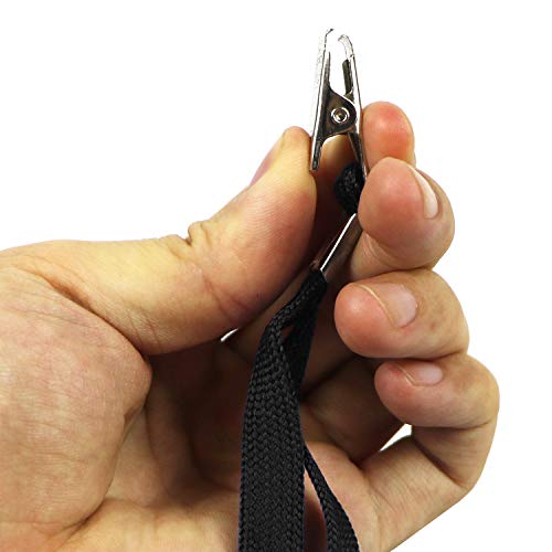 Ollain Badge Lanyards Neck Bulk Cruise Lanyards Black Lanyard with Clip for ID Card Name Tags Badge Holders (Black, 100 Pack)