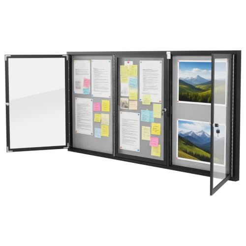 Hubxinly Weather Resistant Wall Mounted Notice Case 180x90CM Aluminum